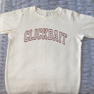 DAVID DOBRIK CLICKBAIT WAFFLE CREAM LONG SLEEVE CREWNECK SIZE MEDIUM
